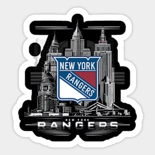 New York Rangers logo in a dramatic movie poster-style illustration Sticker